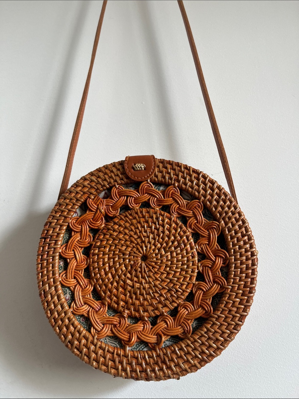 Woven  Round Crossbody Purse